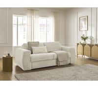 Canapé droit convertible HUGO ouverture express gros côtelé beige 160x190 BOBOCHIC 3 places 160x190 Beige
