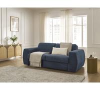 Canapé droit convertible HUGO ouverture express gros côtelé bleu foncé 160x190 BOBOCHIC 3 places 160x190 Bleu foncé