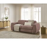 Canapé droit convertible HUGO ouverture express gros côtelé rose 160x190 BOBOCHIC 3 places 160x190 Rose