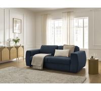 Canapé droit convertible HUGO ouverture express tissu texturé bleu foncé 140x190 BOBOCHIC 3 places 140x190 Bleu foncé