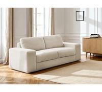 Canapé droit convertible IBIZA ouverture express tissu texturé beige 160x196 BOBOCHIC 3 places 160x196 Beige