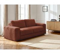 Canapé droit convertible IBIZA ouverture express velours côtelé orange 160x196 BOBOCHIC 3 places 160x196 Orange