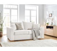 Canapé droit convertible ouverture express AUGUSTIN tissu bouclette blanc 140x200 BOBOCHIC 3 places 140x200 Blanc