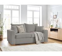 Canapé droit convertible ouverture express AUGUSTIN tissu bouclette gris clair 160x200 BOBOCHIC 3 places 160x200 Gris clair