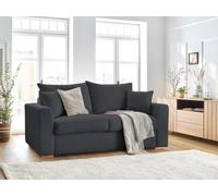 Canapé droit convertible ouverture express AUGUSTIN tissu bouclette gris foncé 140x200 BOBOCHIC 3 places 140x200 Gris foncé