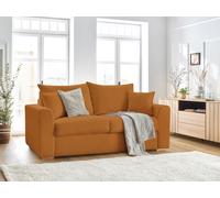 Canapé droit convertible ouverture express AUGUSTIN tissu bouclette jaune 140x200 BOBOCHIC 3 places 140x200 Jaune