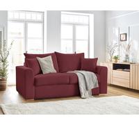 Canapé droit convertible ouverture express AUGUSTIN tissu bouclette rouge 160x200 BOBOCHIC 3 places 160x200 Rouge