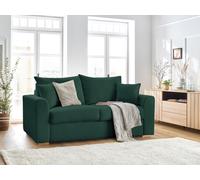 Canapé droit convertible ouverture express AUGUSTIN tissu bouclette vert 140x200 BOBOCHIC 3 places 140x200 Vert