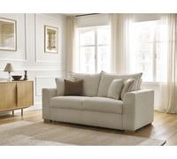 Canapé droit convertible ouverture express AUGUSTIN tissu texturé beige 160x200 BOBOCHIC 3 places 160x200 Beige