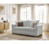 Canapé droit convertible ouverture express AUGUSTIN tissu texturé gris clair 160x200 BOBOCHIC 3 places 160x200 Gris clair