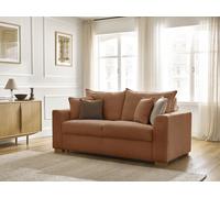 Canapé droit convertible ouverture express AUGUSTIN tissu texturé orange 140x200 BOBOCHIC 3 places 140x200 Orange