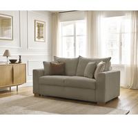 Canapé droit convertible ouverture express AUGUSTIN tissu texturé taupe 160x200 BOBOCHIC 3 places 160x200 Taupe
