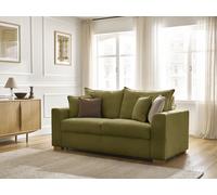 Canapé droit convertible ouverture express AUGUSTIN tissu texturé vert 160x200 BOBOCHIC 3 places 160x200 Vert