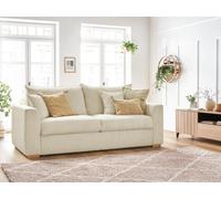 Canapé droit convertible ouverture express AUGUSTIN velours côtelé beige 160x200 BOBOCHIC 3 places 160x200 Beige