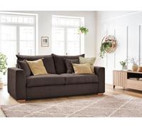 Canapé droit convertible ouverture express AUGUSTIN velours côtelé marron 160x200 BOBOCHIC 3 places 160x200 Marron