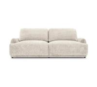 Canapé droit convertible tissu chenille 3 places Beige