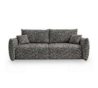 Canapé droit convertible tissu imprimé animalier 3 places Blanc
