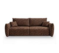 Canapé droit convertible tissu imprimé animalier 3 places Terracotta