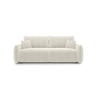 Canapé droit convertible velours côtelé 3 places Beige