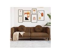 vidaXL Canapé 3 places Similicuir daim Marron 77 x 193,5 x 70 cm