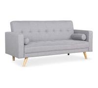 Menzzo Canapé-lit Slow Tissu Gris Clair - Banquette Convertible Moderne 3 Places avec Couchage d’appoint
