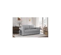 Canapé 3 places - Delta - Tissu Gris Clair - Convertible semi-express matelas 13cm - 190 x 92 x 90 cm