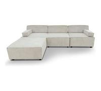 Paris Prix Canapé modulable Benoit Velours côtelé L259 x P173,5 x H70 cm Crème