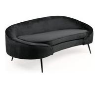 Canape droit en.casa 3 places en velours noir 79 x 180 x 68 cm Noir G