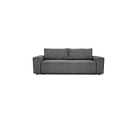 Canapé fixe 4 places - JOSH - Velours cotelé anthracite - 241 x 86 x 88 cm
