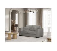 Canapé droit fixe 2 places BELAMI en tissu - Gris - L181 x P93 x H86cm - LOUNGITUDE