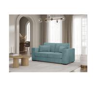 Canapé droit fixe 2 places BELAMI en velours côtelé - Bleu clair - L181 x P93 x H86cm - LOUNGITUDE