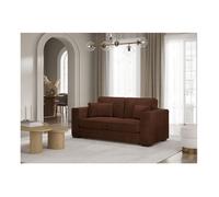 Canapé droit fixe 2 places BELAMI en velours côtelé - Marron - L181 x P93 x H86cm - LOUNGITUDE