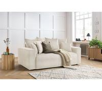 Canapé droit fixe 2 places ENVY velours côtelé beige BOBOCHIC Beige