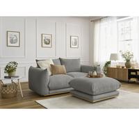 Canapé droit fixe 2 places ERNEST avec pouf gris foncé BOBOCHIC Gris foncé