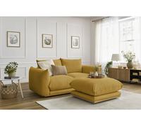 Canapé droit fixe 2 places ERNEST avec pouf jaune BOBOCHIC Jaune