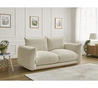 Canapé droit fixe 2 places ERNEST tissu bouclette beige BOBOCHIC Beige