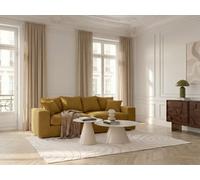 Canapé droit fixe 2 places NEVADA tissu chenille jaune BOBOCHIC Jaune
