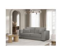 Canapé droit fixe 3 places BELAMI en tissu - Gris - L231 x P93 x H86cm - LOUNGITUDE