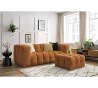 Canapé droit fixe 3 places CLOUD avec pouf jaune BOBOCHIC Jaune