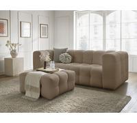Canapé droit fixe 3 places CLOUD tissu mesh avec pouf taupe BOBOCHIC Taupe