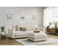 Canapé droit fixe 3 places ERNEST avec pouf beige BOBOCHIC Beige
