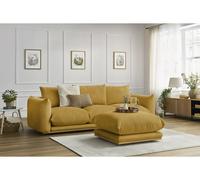 Canapé droit fixe 3 places ERNEST avec pouf jaune BOBOCHIC Jaune