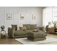 Canapé droit fixe 3 places ERNEST avec pouf vert BOBOCHIC Vert