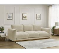 Canapé droit fixe 3 places ERNEST tissu bouclette beige BOBOCHIC Beige