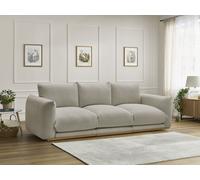 Canapé droit fixe 3 places ERNEST tissu bouclette taupe BOBOCHIC Taupe