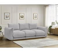 Canapé droit fixe 3 places ERNEST tissu velours côtelé gris clair BOBOCHIC Gris clair