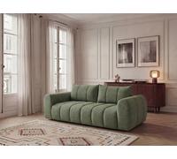 Canapé droit fixe 3 places NESTY tissu chiné vert clair BOBOCHIC Vert clair