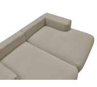 Canapé droit fixe 4 places VOLTAIRE assise profonde tissu chiné taupe BOBOCHIC Taupe