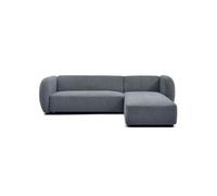 Canape droit fixe atmosphere larry 5 places en tissu bouclette gris