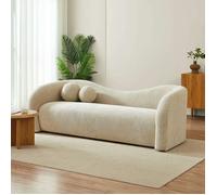 Canapé droit fixe BACALA 3 places tissu chenille taupe